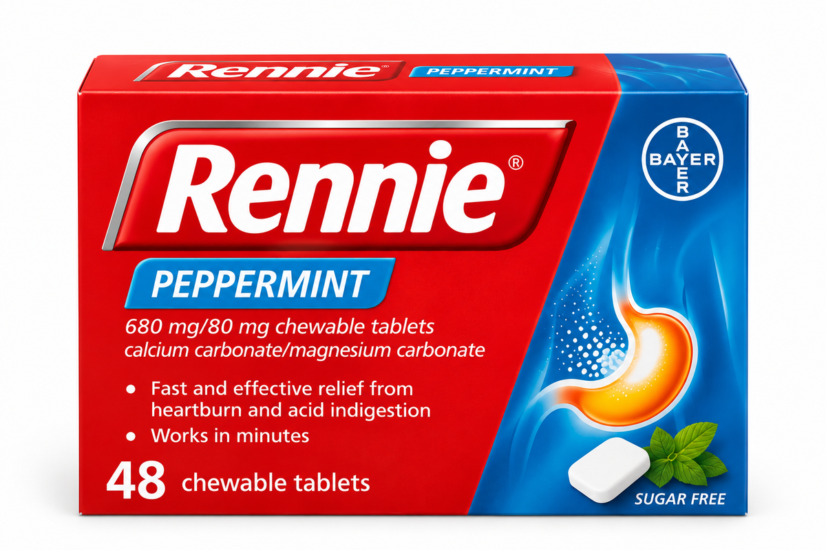 Compresse masticabili Rennie alla menta piperita 680 mg/80 mg